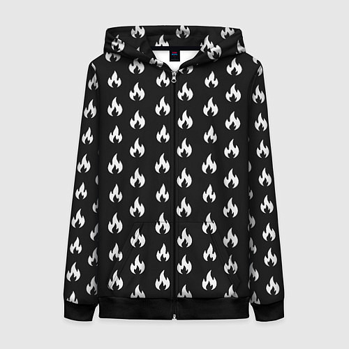 Женская толстовка на молнии Огонёк / 3D-Черный – фото 1