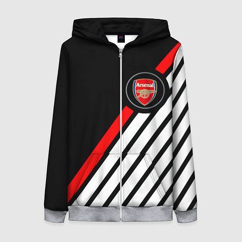 Женская толстовка на молнии Арсенал геометрия полосы / 3D-Меланж – фото 1