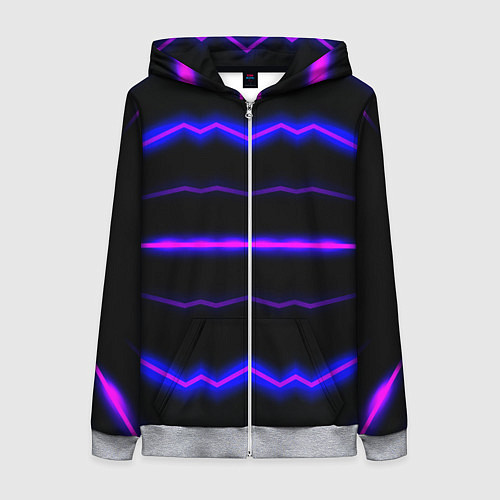 Женская толстовка на молнии Color multicoloured neon stripes / 3D-Меланж – фото 1