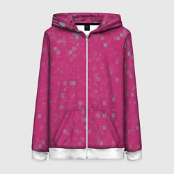 Женская толстовка на молнии Color pink brown squares