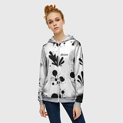 Толстовка на молнии женская Растительный паттерн и кляксы - Милан, цвет: 3D-меланж — фото 2