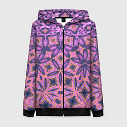 Женская толстовка на молнии Фиолетовая геометрическая метаморфоза