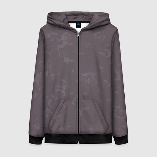 Женская толстовка на молнии Коричневый с текстурой / 3D-Черный – фото 1