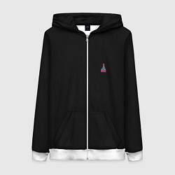 Толстовка на молнии женская Christmas tree gifts, цвет: 3D-белый