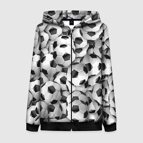 Женская толстовка на молнии Игра в мяч / 3D-Черный – фото 1