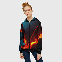 Толстовка на молнии женская Rift, цвет: 3D-черный — фото 2