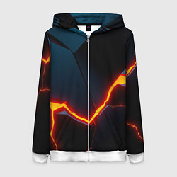 Толстовка на молнии женская Breaking block, цвет: 3D-белый