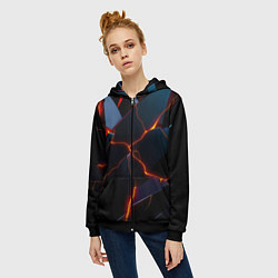 Толстовка на молнии женская Plate fracturing, цвет: 3D-черный — фото 2