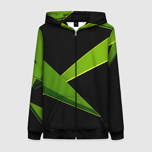 Женская толстовка на молнии Geometric neon / 3D-Черный – фото 1