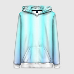 Толстовка на молнии женская Neon white blue lines, цвет: 3D-белый