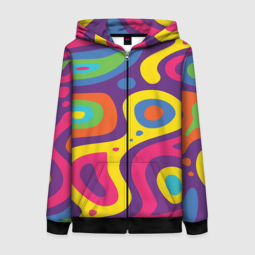 Женская толстовка на молнии Abstract tac / 3D-Черный – фото 1