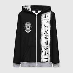 Толстовка на молнии женская Ювентус символы гейм, цвет: 3D-меланж