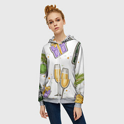 Толстовка на молнии женская Новогодний вайб, цвет: 3D-меланж — фото 2