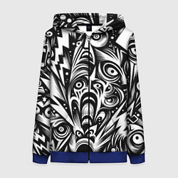 Толстовка на молнии женская Lightnings and faces - ai art fantasy, цвет: 3D-синий