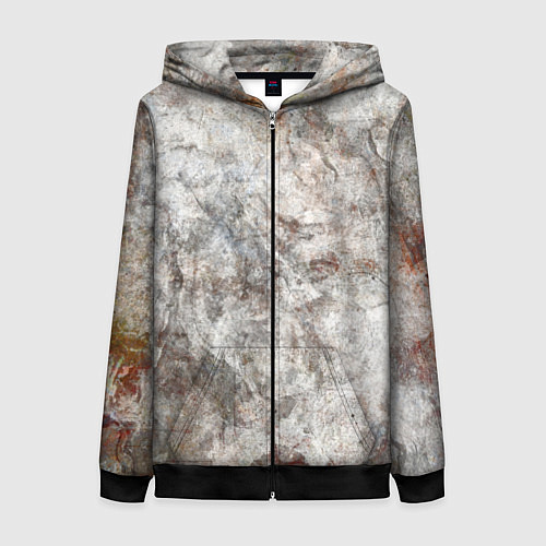 Женская толстовка на молнии Абстракция - gray limestone / 3D-Черный – фото 1