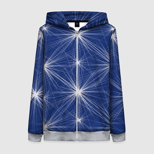 Женская толстовка на молнии Звезды на синем фоне / 3D-Меланж – фото 1