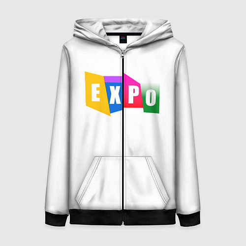 Женская толстовка на молнии Expo Выстовка / 3D-Черный – фото 1