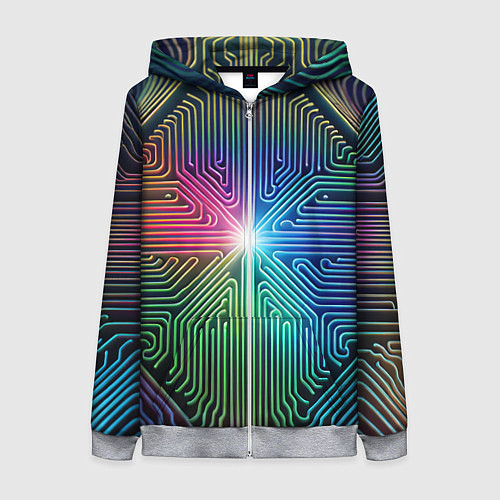Женская толстовка на молнии Линейная графика / 3D-Меланж – фото 1