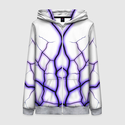 Женская толстовка на молнии Color white purple / 3D-Меланж – фото 1