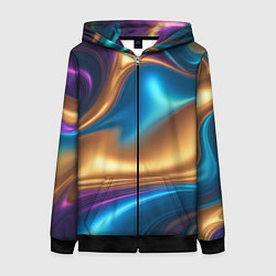 Толстовка на молнии женская Сплавы разноцветные, цвет: 3D-черный