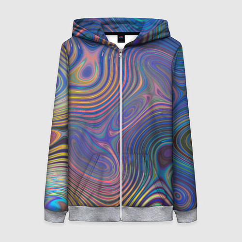 Женская толстовка на молнии Абстрактная рябь / 3D-Меланж – фото 1