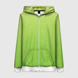 Толстовка на молнии женская Color lime green, цвет: 3D-белый