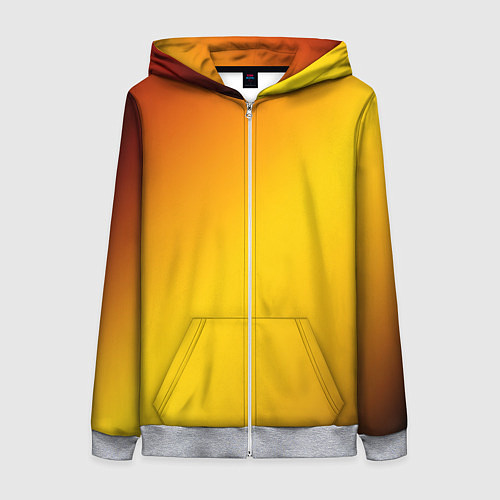 Женская толстовка на молнии Color yellow red gradient / 3D-Меланж – фото 1