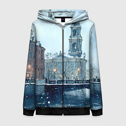 Толстовка на молнии женская Зимний Питер, цвет: 3D-черный