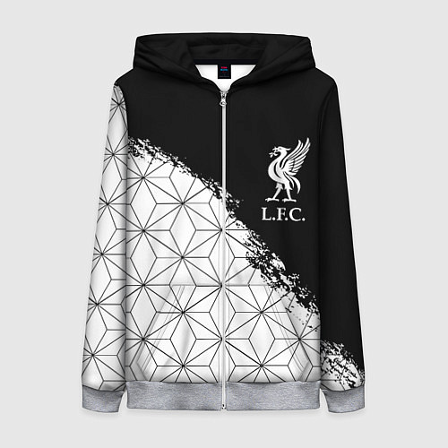 Женская толстовка на молнии Liverpool краски текстура геометрия / 3D-Меланж – фото 1