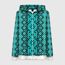 Толстовка на молнии женская Орнамент славянский, цвет: 3D-белый