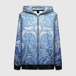 Женская толстовка на молнии Ледяной цветочный орнамент