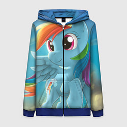 Толстовка на молнии женская My littlle pony, цвет: 3D-синий