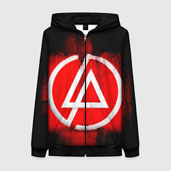 Толстовка на молнии женская Linkin Park: Red style, цвет: 3D-черный