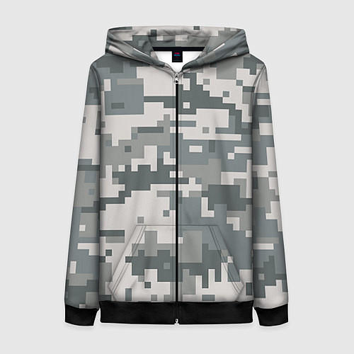 Женская толстовка на молнии Камуфляж / 3D-Черный – фото 1