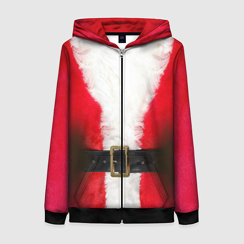 Женская толстовка на молнии Дед мороз / 3D-Черный – фото 1