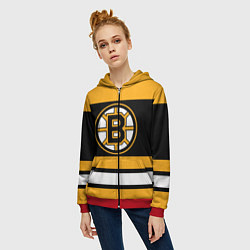 Толстовка на молнии женская Boston Bruins, цвет: 3D-красный — фото 2