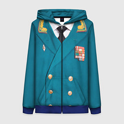 Толстовка на молнии женская Китель, цвет: 3D-синий