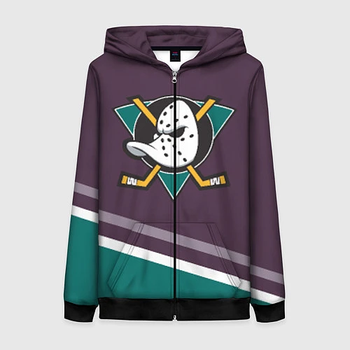 Женская толстовка на молнии Anaheim Ducks Selanne / 3D-Черный – фото 1