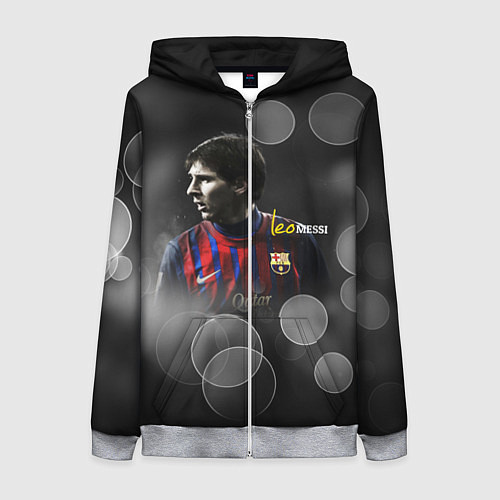 Женская толстовка на молнии Leo Messi / 3D-Меланж – фото 1