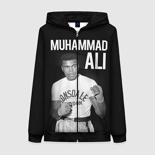 Женская толстовка на молнии Muhammad Ali / 3D-Черный – фото 1