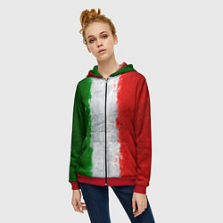 Толстовка на молнии женская Italian, цвет: 3D-красный — фото 2