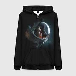 Толстовка на молнии женская Aliens Astronaut, цвет: 3D-черный