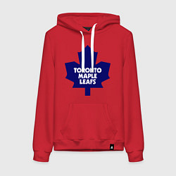 Толстовка-худи хлопковая женская Toronto Maple Leafs, цвет: красный
