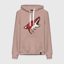 Толстовка-худи хлопковая женская Phoenix Coyotes, цвет: пыльно-розовый