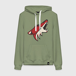 Толстовка-худи хлопковая женская Phoenix Coyotes, цвет: авокадо