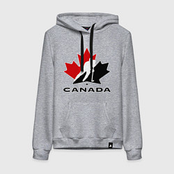 Толстовка-худи хлопковая женская Canada, цвет: меланж