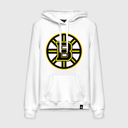 Толстовка-худи хлопковая женская Boston Bruins, цвет: белый