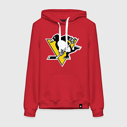Толстовка-худи хлопковая женская Pittsburgh Penguins: Malkin 71, цвет: красный