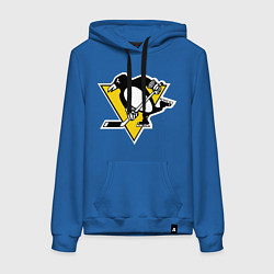 Толстовка-худи хлопковая женская Pittsburgh Penguins: Malkin 71, цвет: синий