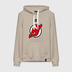 Толстовка-худи хлопковая женская New Jersey Devils: Kovalchuk 17, цвет: миндальный